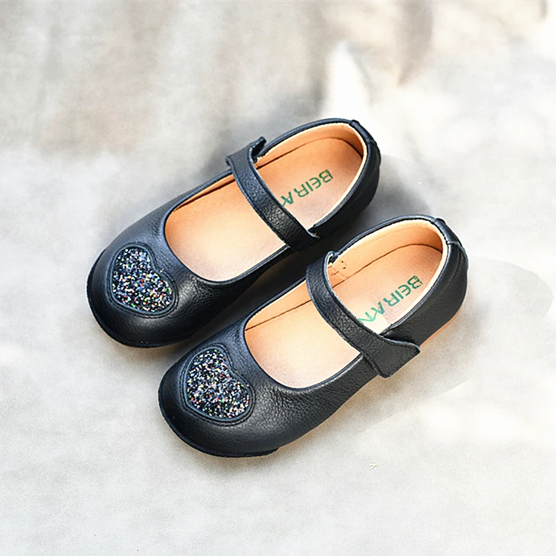 Full-grain Leather Girls Casual Shoes Kickproof Design Princess Baby Shoes Genuine Leather Children Sandals Kids Shoes 6