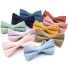 NEW Macarons Solid Color Men Bow Tie Super Soft Suede Classic Shirts Bowtie Bowknot Adult Child Butterfly Cravats For Wedding ► Photo 2/6