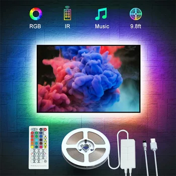 

LED TV Backlight 3M LED Strip Light for 40-60 Inch TV Music Sync USB Powered LED Strip Lighting Kit with Remote