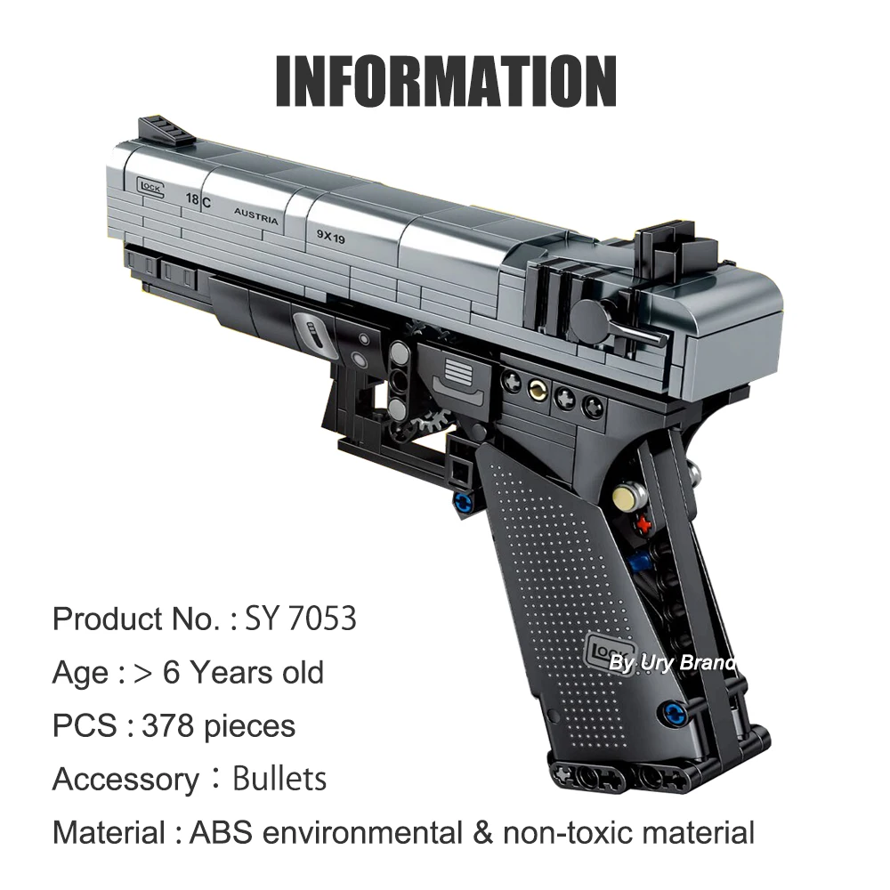 SY 7053 Technic Сигнальный Пистолет Военная серия стрельба Сборка DIY обучающая модель