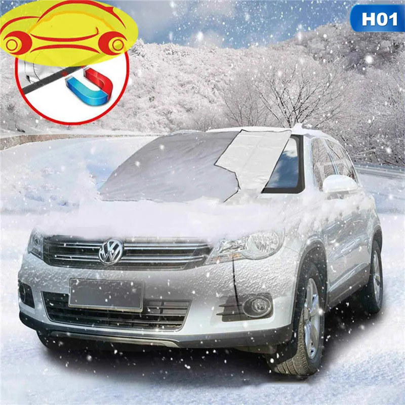 size S Silver Магнитный автомобильный чехол на лобовое стекло, зимний ледяной защитный козырек, солнцезащитный козырек, зимний защитный экран для автомобиля - Цвет: size S Silver