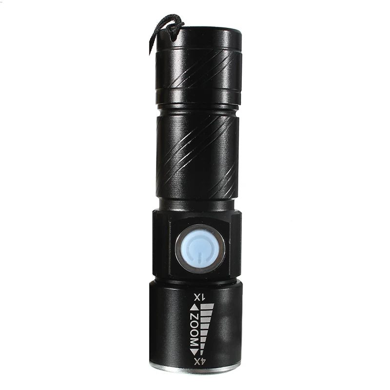 

1800lum LED Zoomable Flashlight Torch Lamp Light, Black, Torch