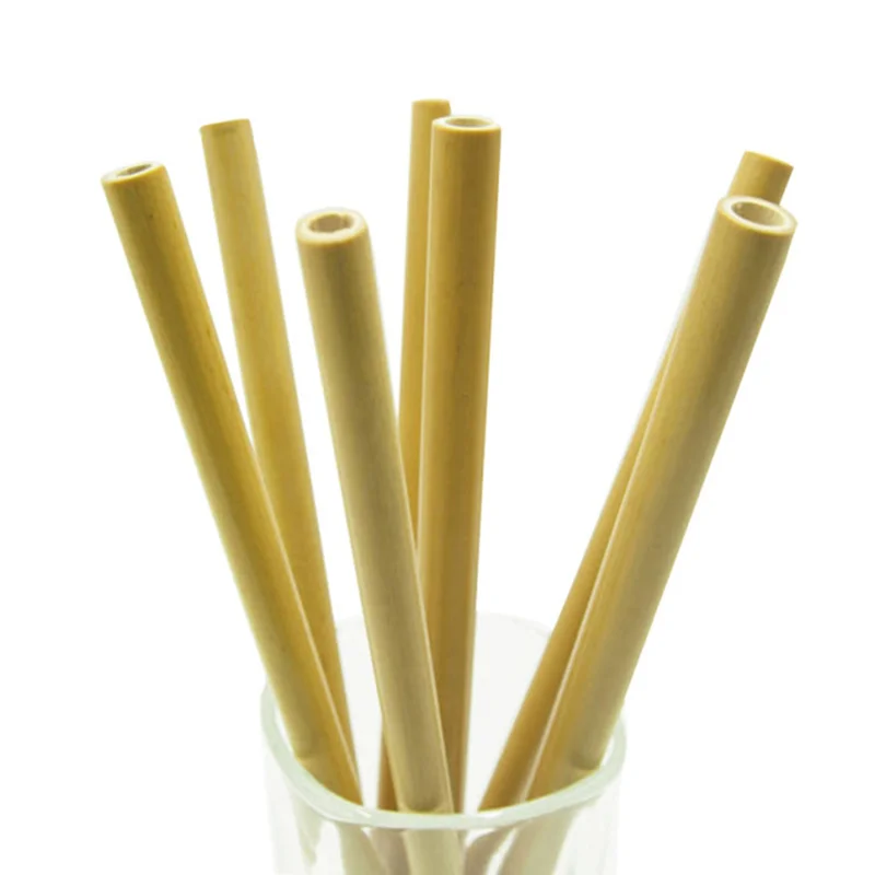 10 шт./компл. Экологичные бамбуковые соломинки бытовые многоразовые соломы с чистой щеткой вечерние аксессуары для кухни