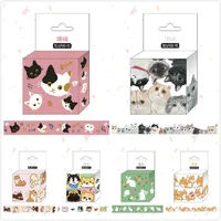 1.5cm*5m Cute Cat Dog Q Version Cartoon Washi Tape Adhesive Tape DIY Scrapbooking Sticker Label Masking Tape 1