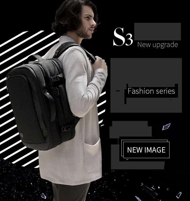 ARCTIC HUNTER New Detachable Waterproof Laptop Men's Backpack Leisure Bag Sport Travel Business Notebook Male Bag Schoolbag Pack