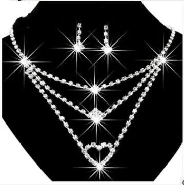 Fashion Women's Wedding Bride Love Heart Multilayer Necklace Earrings Jewelry Set Gift | Украшения и аксессуары