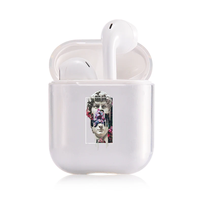 Забавный чехол знаменитостей для наушников Apple airpods, чехол Mona Lisa Jesus Van Gogh Bluetooth Pop AirPods, прозрачный жесткий чехол - Цвет: I01106S