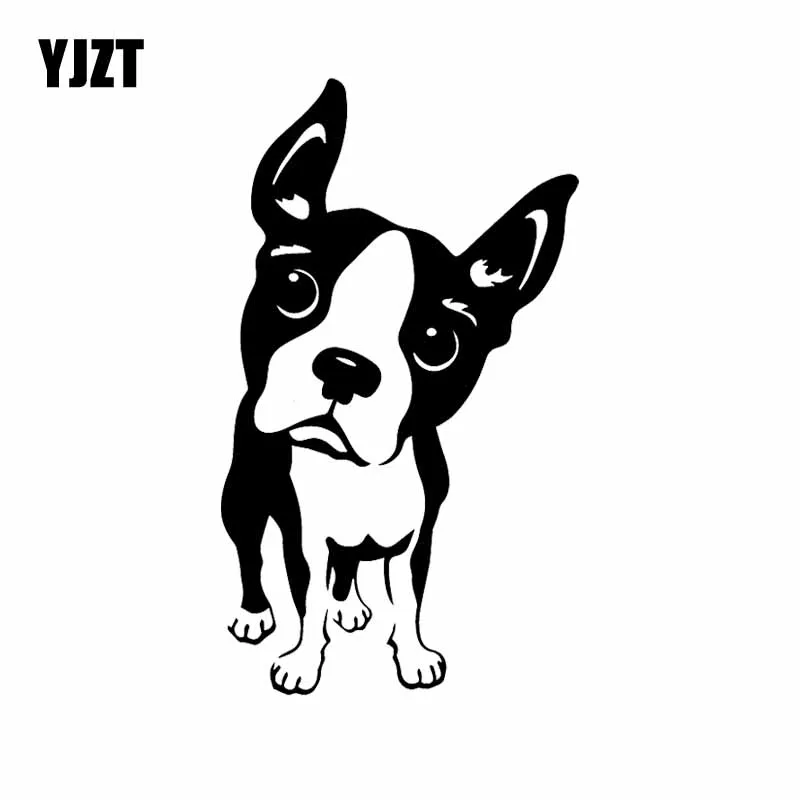 YJZT 9.7X16.7CM Vinyl Decal Funny French Bulldog Pet Car Stickers Dog Animal Black/Silver C24-1406 | Автомобили и мотоциклы