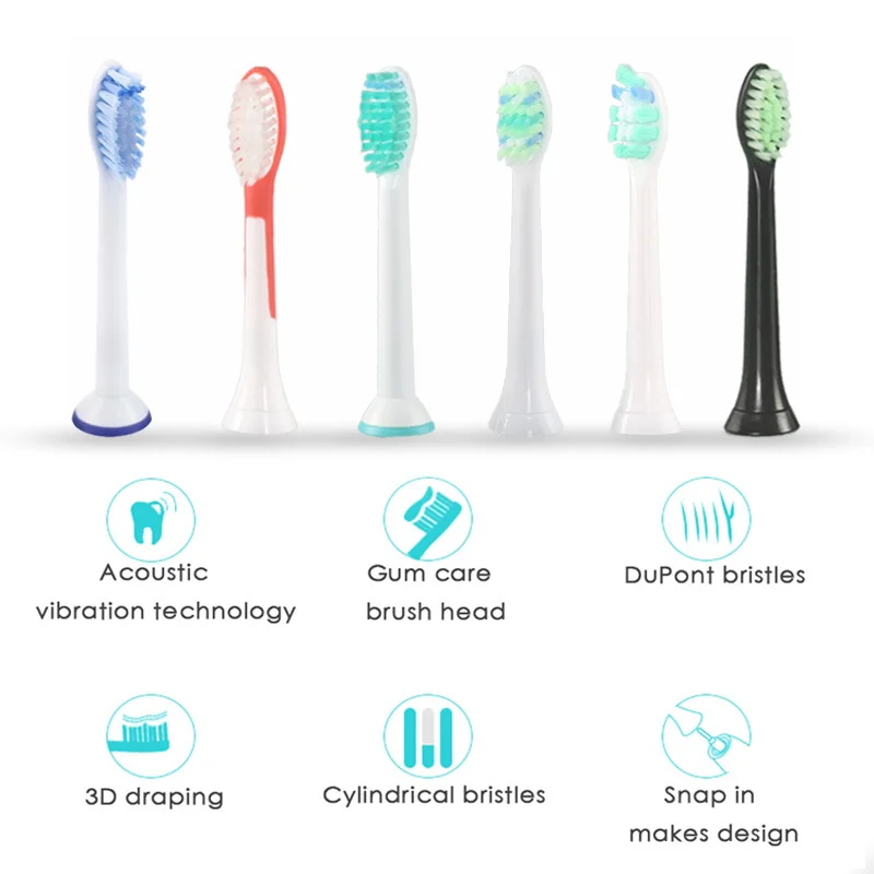 8 шт./лот для philips сменные насадки зубной щетки sonicare Электрическая насадка s