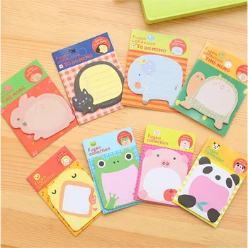 

New Cute Cartoon Sticky Interesting Notes Memo Pad Diary Stationery Flakes Scrapbook Decorative Sticky Random Colors ww