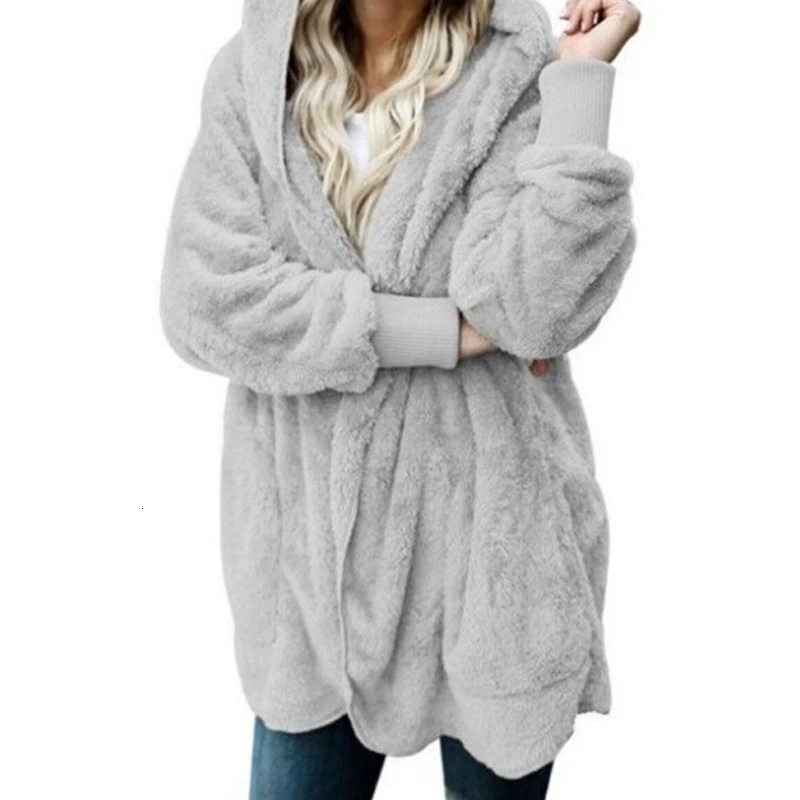 Зимнее плюшевое пальто женское пальто из искусственного меха плюшевый медведь куртка Толстая теплая куртка из искусственного флиса пушистые куртки Джемперы размера плюс M-4XL