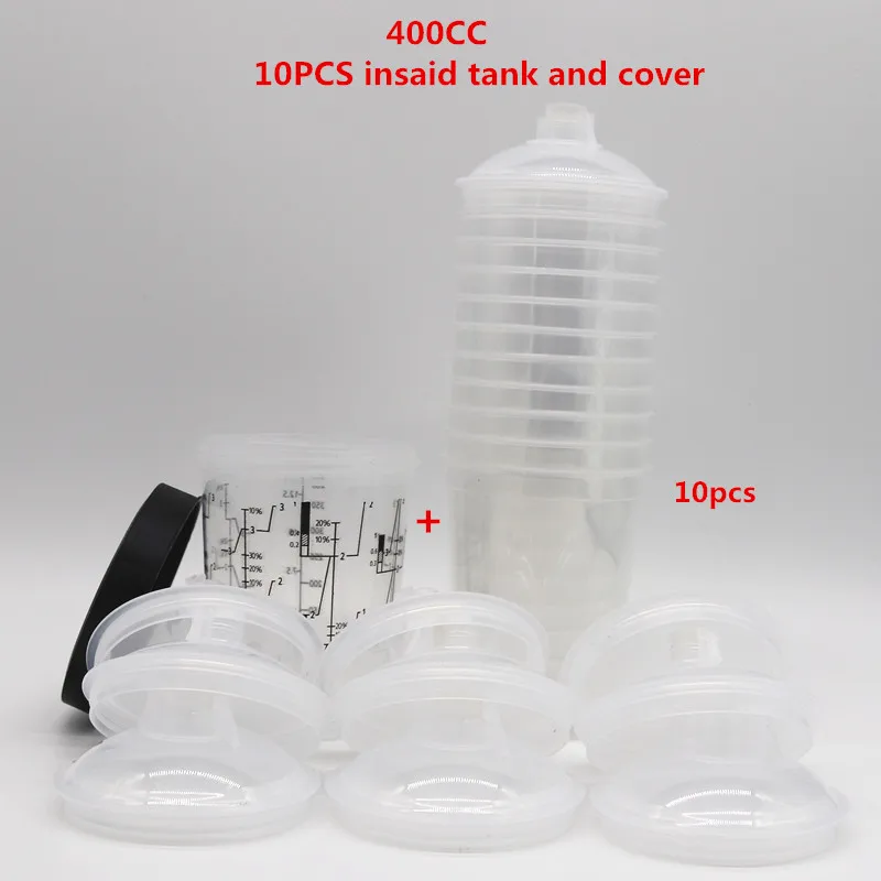 10pcs Spray Gun Cup Paint Mixing Tank Type H/O Quick Cup 165/400/600ml Disposable Paint Cup