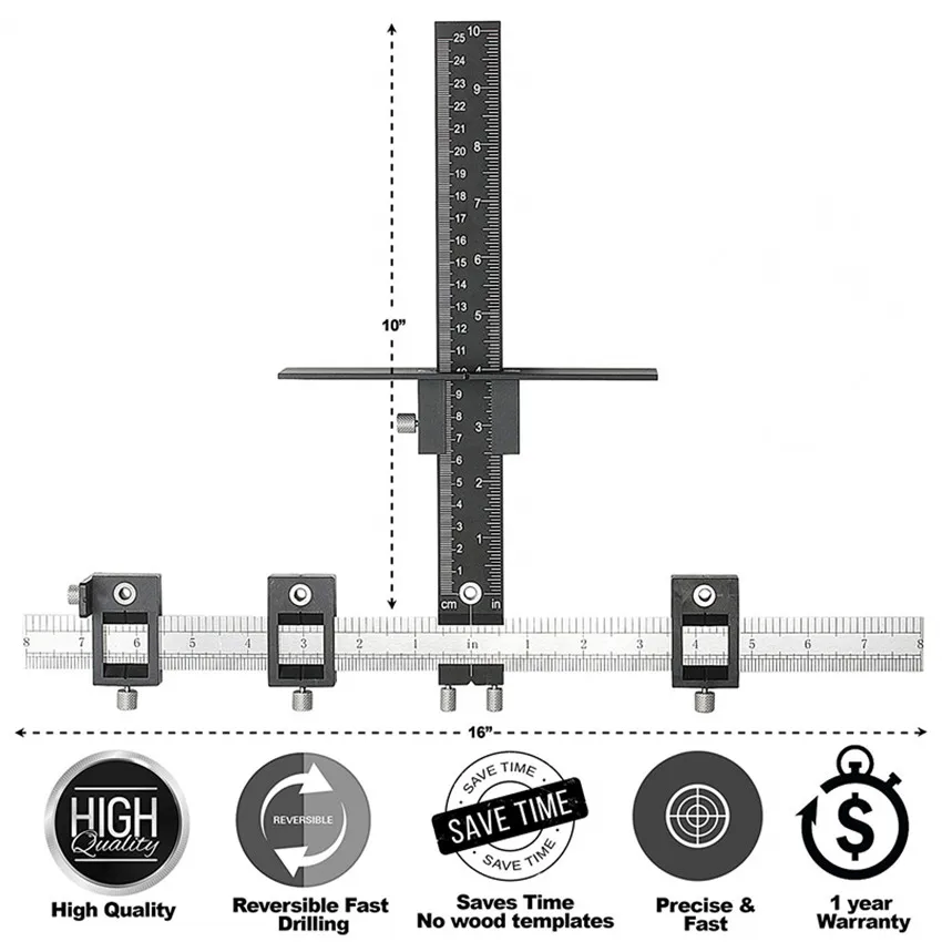 Best Woodworking Tools Cabinet Hardware Jig Tool   Drill Template Guide for Door and Drawer Handle + Knob + Pull Installation Tools