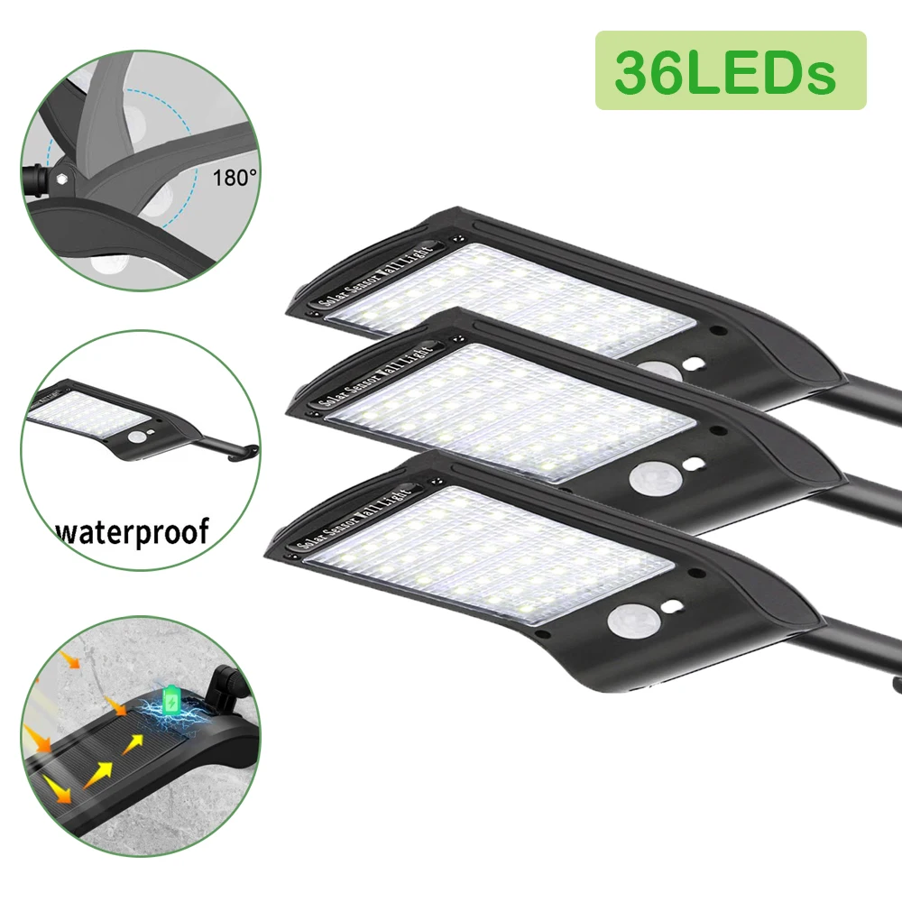 

1/2/4pcs 36 LED Solar Power Light Super Bright LED Solar Wall Lamp PIR Motion Sensor Outdoor Waterproof Garden Security Lamps
