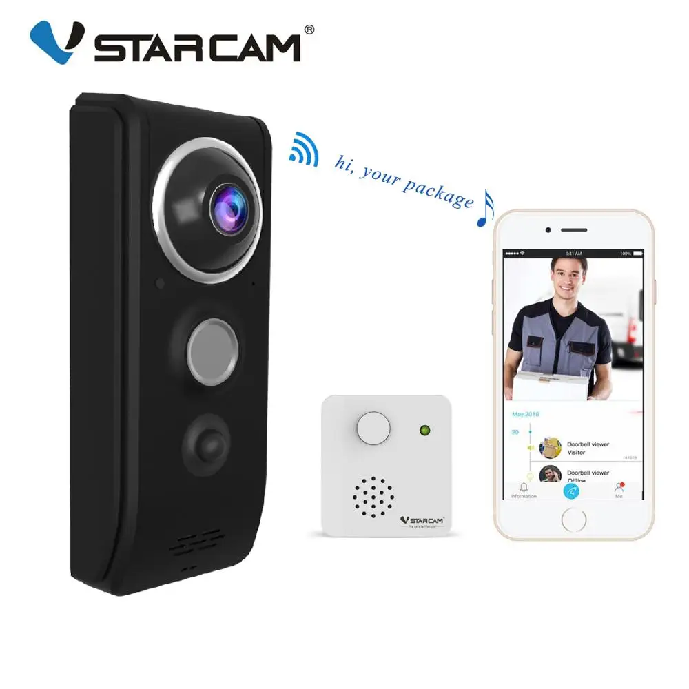  Vstarcam Video Doorbell Camera 720P WiFi Visual Doorbell Call Intercom Door Bell Rechargable Batter