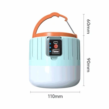 

Solar LED Camping Light Remote Control 3 Modes USB Rechargeable Work Lamp IP6 Waterproof Powered Bank Outdoor Tent Hanging