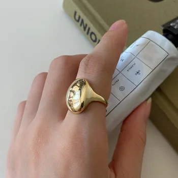 

Glossy Ring Trendy Jewelry Sterling 925 Silver Rings For Women Vintage Gold Irregular Gift Ring Anillos Plata 925 Para Mujer