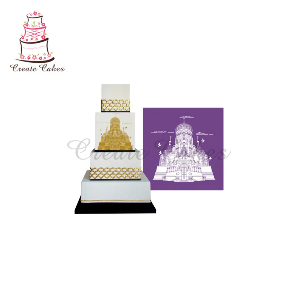 

Magnificent Building Stencil for Cake Design Fondant Wedding Cake Mesh Stencil Lace Mold Fabric Stencils Decorating Baking Tools