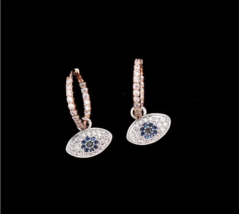 

Lucky Eye Circle Women's Temperament Super Fairy New Trendy Color Rhinestone Earrings