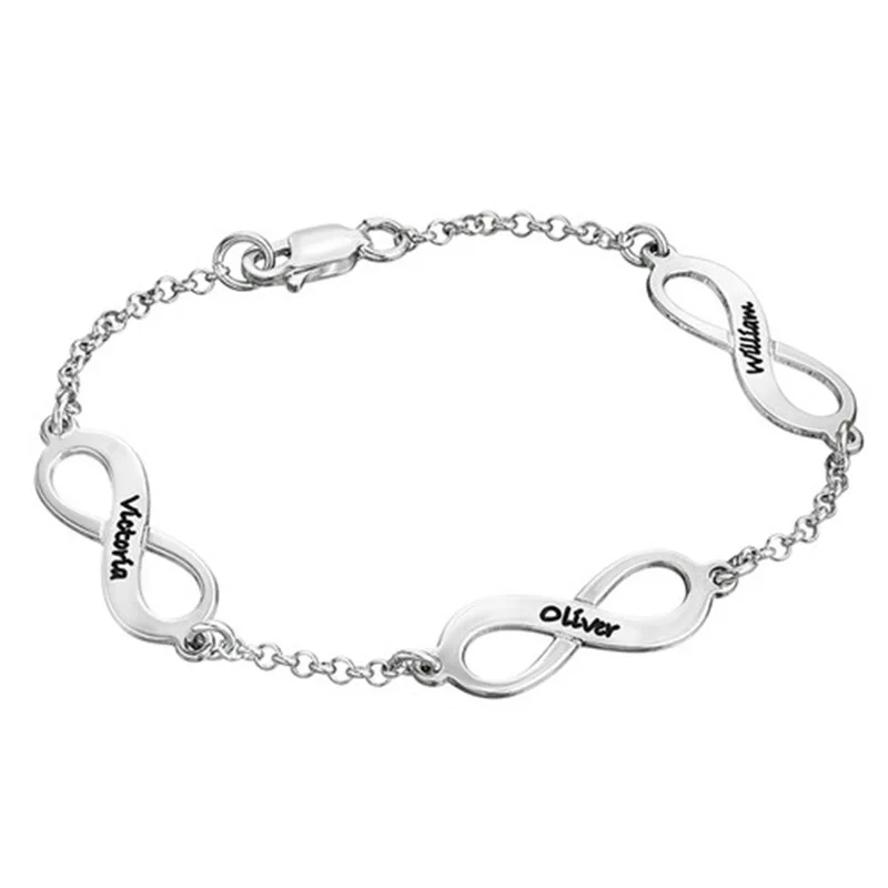 

8-Word Infinity Lettering Bracelets Women's Europe And America Fashion 925 Sterling Accessories Quotes