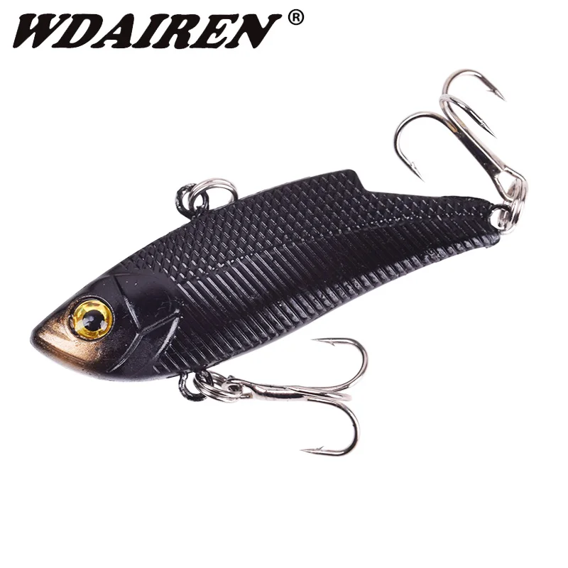 Plastic Bait Hard-Lure Vibration Treble-Hook Sinking Wobbler Ice Fishing Tackle Pesca