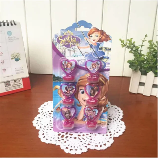 6 Stamp Gift София принцесса мультфильм печать штамп детей DIY декоративная живопись скрапбукинг украшения Дети День рождения принадлежности набор - Цвет: 6 Stamp Gift