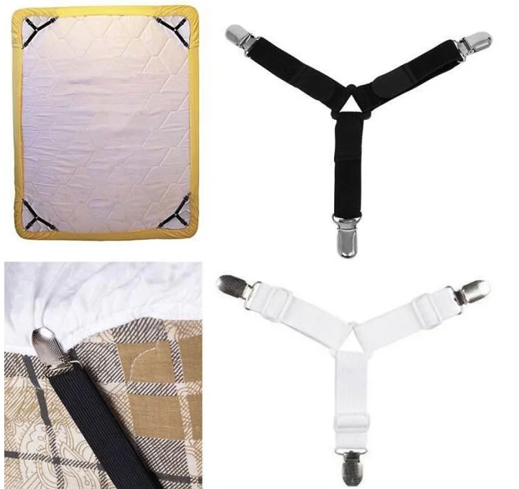 

4 Pcs Adjustable Bed Sheet Mattress Cover Home Grippers Clip Holder Fasteners Elastic Straps Fixing Slip-Resistant Belt