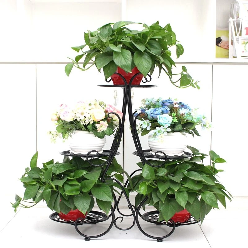 Thickening Iron Art Flower Rack Multi-storey A Living Room To Ground Balcony Fold Flower Rack Flower Airs