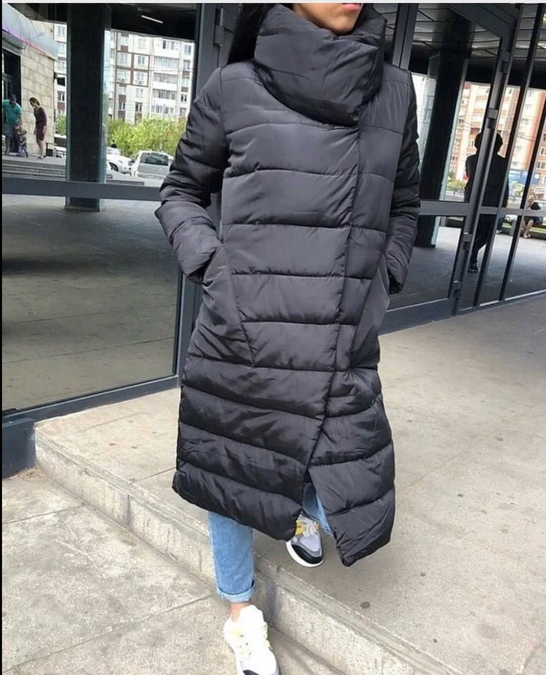 AliExpress, импортные товары,, приталенное, стоячий воротник, Женская термо одежда, средней длины, Женское пальто, поддержка