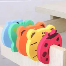 Porte de Protection pour bébé, 5 pièces, Animal mignon, serrure de carte, soins pour nouveau né, Protection des doigts, barrière de sécurité pour bébé