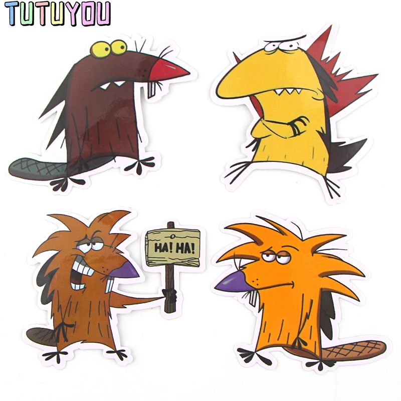 PC254 Wholesale 20set/lot 20 Pcs/set The Angry Beaver Cartoon Scrapbooking Stickers Decal For for Guitar Fridge Graffiti Sticker