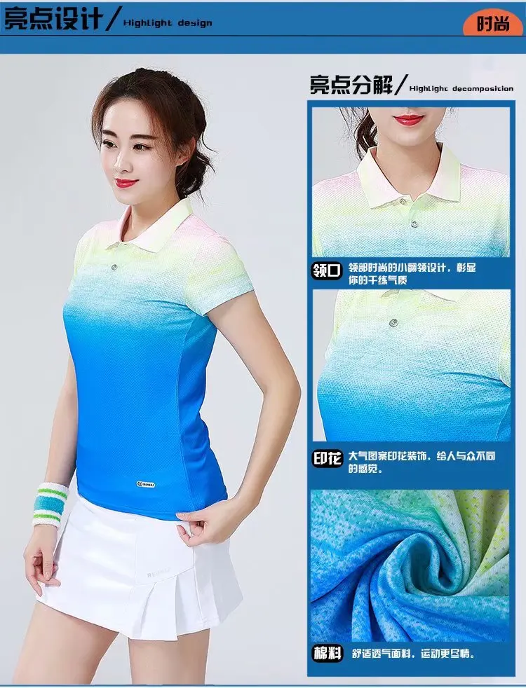 

AliExpress Badminton Clothing Set Men And Women-Contest Quick-Dry Short Sleeve Short Skirts Sports Clothing Racing Suit Shirt Su