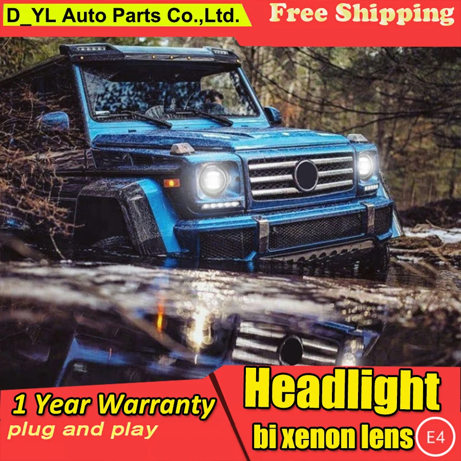 DY_L автомобильный Стайлинг для Benz W463 G350/G500/G55/G63 полный светодиодный фары Полный светодиодный корпус передней фары светодиодный бифокальный объектив