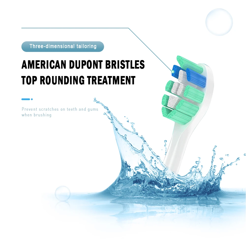 Brush Heads Replacement Compatible with Phillips Sonicare Electric Toothbrush DiamondClean, HealthyWhite, FlexCare HX6064 HX6730