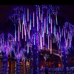 30/50cm Meteor Shower Rain 8 Tubes LED String Lights Waterproof Christmas Outdoor Patio Decorations Wedding Navidad Tree Holiday