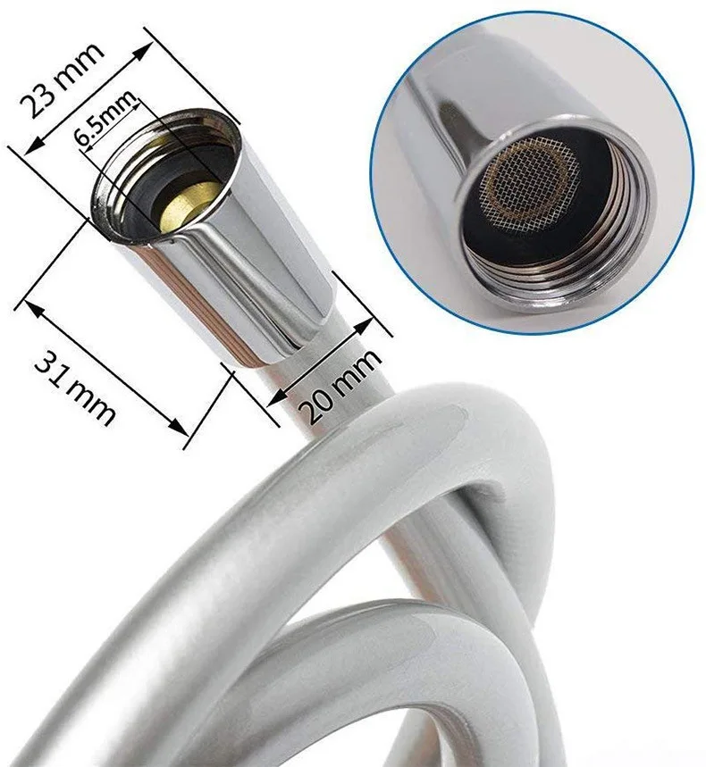 Shower Hose Plumbing Hose PVC Plastic Hoses Plumbing Supply Hose PVC High Pressure Shower Hose For Bath Handheld Head 360&deg; rotation