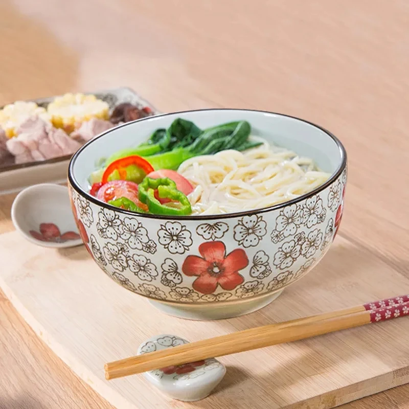 Japanese style Noodle Bowl Household Ceramic Large Noodle Bowl Large