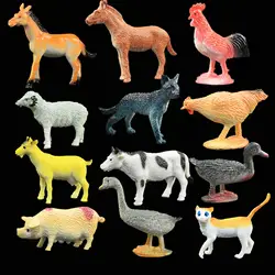12 шт животных серии Модель Цифры Мини Моделирование фермы фигурки животных игрушки набор Животные Развивающие игрушки для детей для