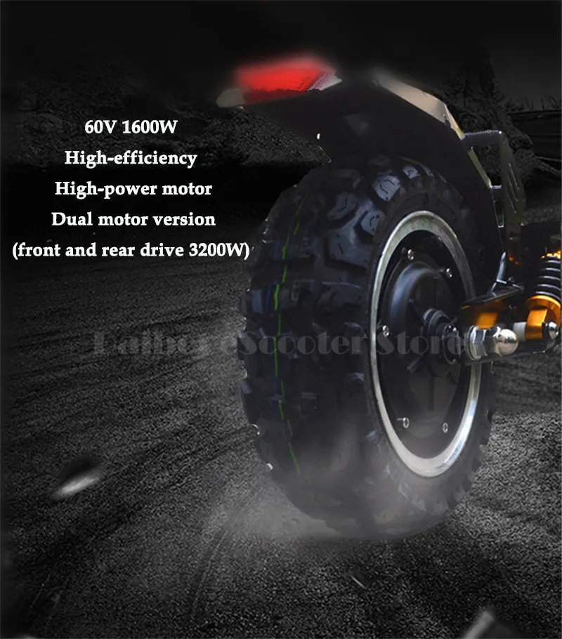 Daibot Powerful Electric Bike 11inch 2 Wheel Electric Scooters Dual Motor 1600W 60V Adult Off Road Electric Skateboard With Seat (15)