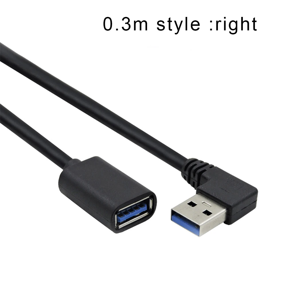 0.3m right Горячий USB 3,0 удлинитель 90 градусов высокая скорость портативный для домашнего офиса бизнеса для DOY - Цвет: 0.3m right