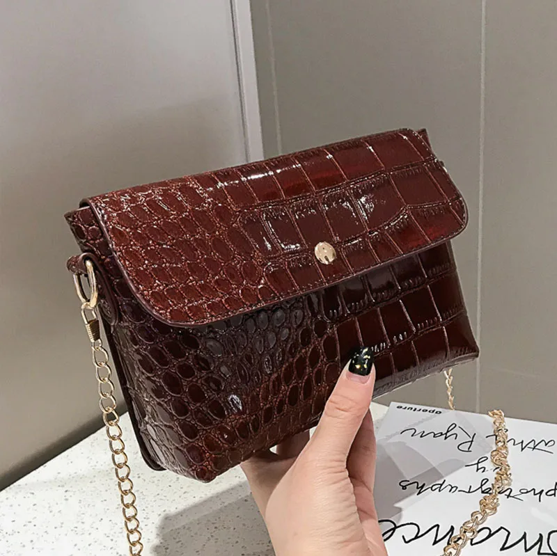 

Fashion Female Crossbody bag 2019 New PU Leather Women's Designer Handbag Crocodile pattern Chain Shoulder Messenger Bags