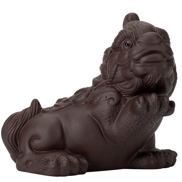 Szerencsés Lila Agyag Tea Háziállat -Díszek Kézzel Készített Állatok Szobor Figura Kínai Teakészlet Dekorációs Kiegészítők Asztali Kézművesség - Image 6