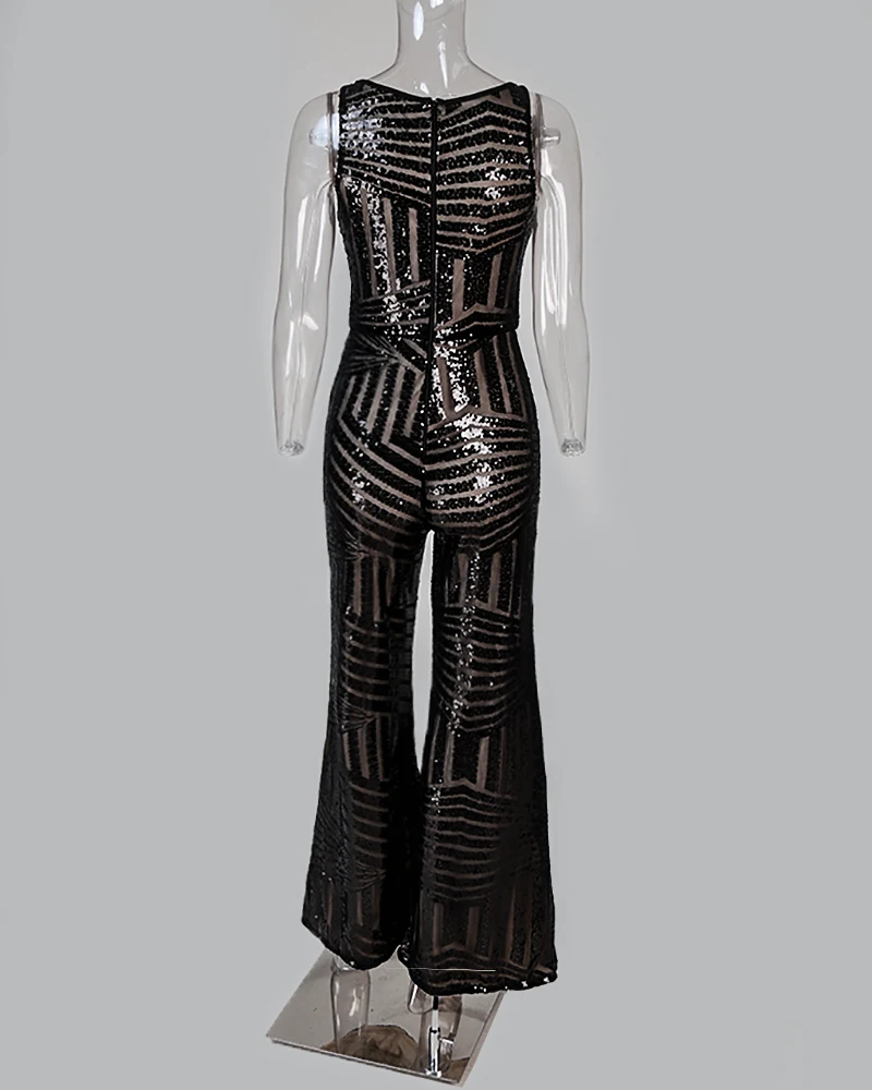 2020 Women Sexy Fashion Club Romper Glitter Round Neck Sleeveless Sequins Jumpsuit 2020 Women Sexy Fashion Club Romper Glitter Round Neck Sleeveless Sequins Jumpsuit
