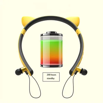 

Cute Bluetooth Wireless Cat Ear Headphones Girls Headset Headwear Earphone with Mic For PC Laptop Computer Phone For Girls Kids