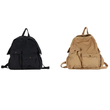 

Fashion Vintage Women Backpack Double Pockets Backpack Women Leisure Casual Girl Backpack Travel Bags