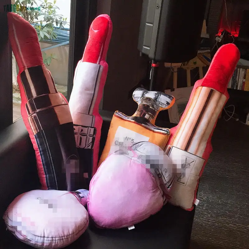 

Soft Stuffed Plush sofa Backrest 45-90cm Simulation Lipstick Plush Toys Pillow perfume Home Decoration Girl Gift