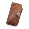 Portefeuille pour femme en cuir portefeuilles trois fois VINTAGE femmes sacs à main téléphone portable porte-monnaie femme porte-monnaie Carteira Feminina ► Photo 3/6