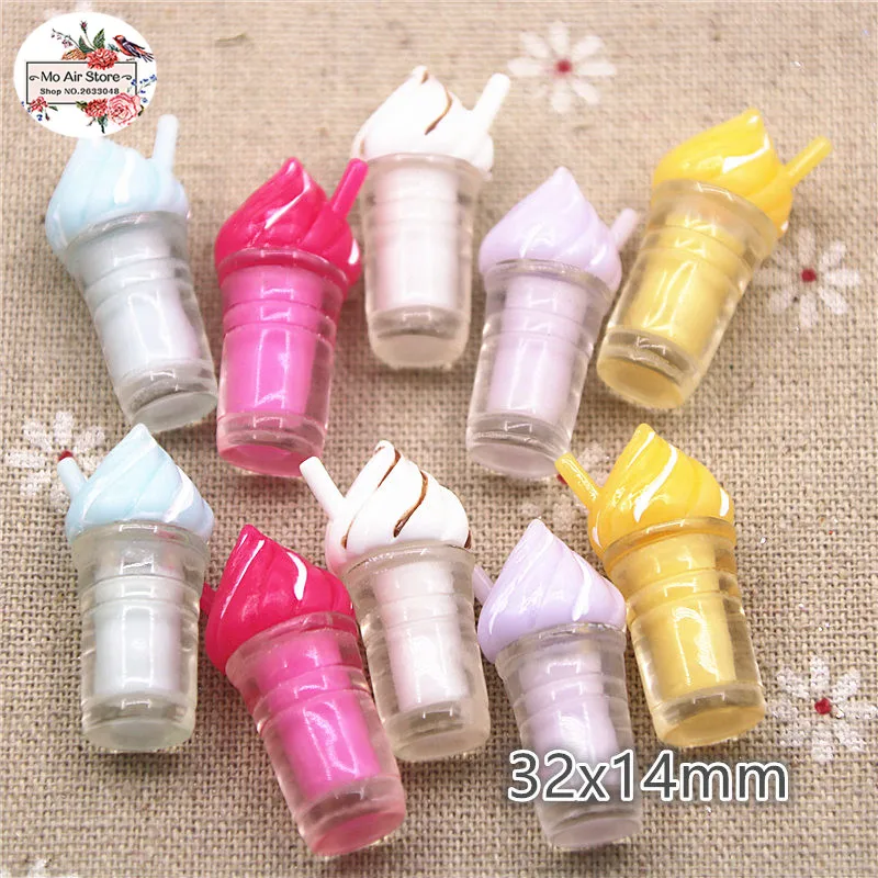 10pcs Resin Simulation 3D ice cream/sundae cup Miniature Cabochon food Art Supply Decoration Charm Craft | Дом и сад