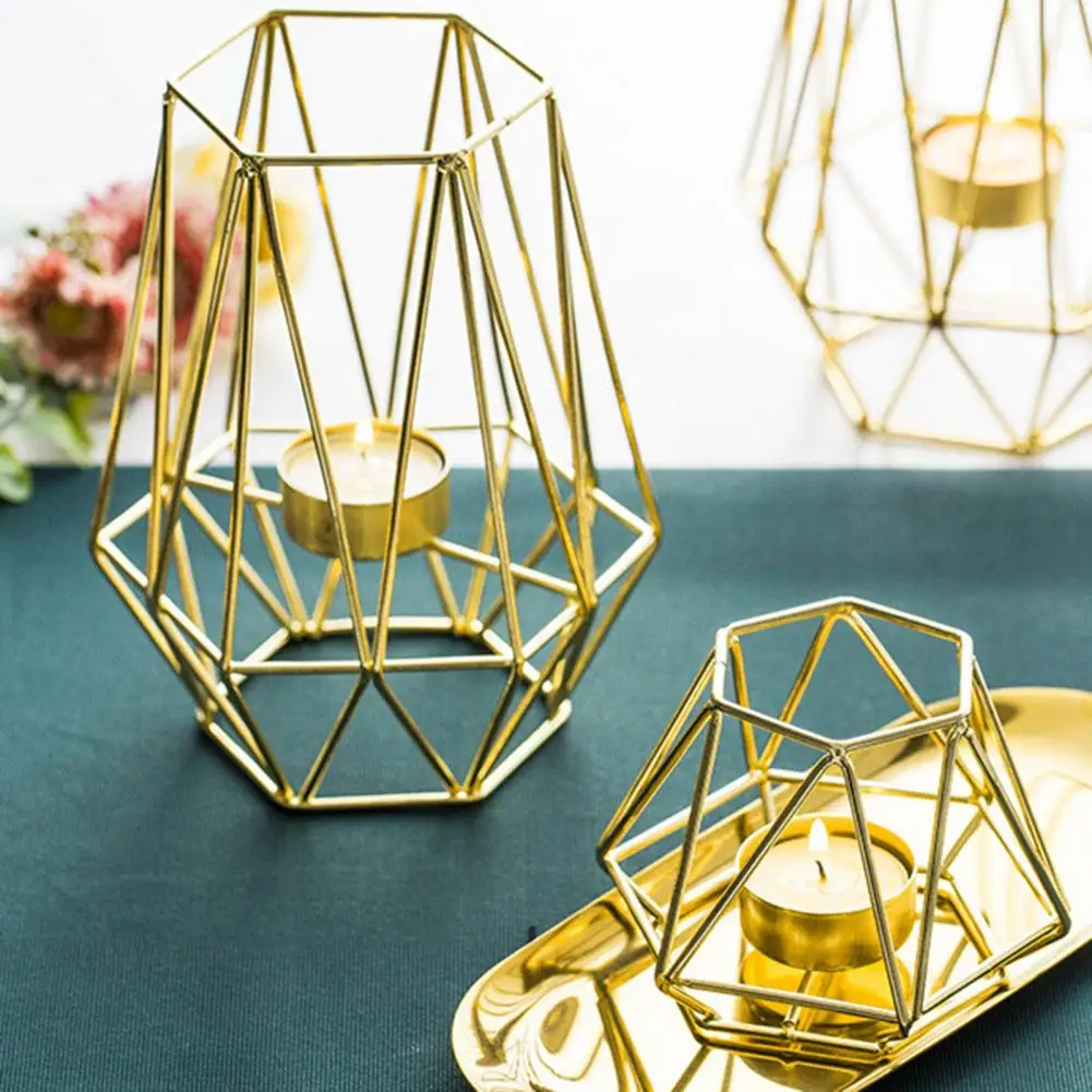 3D svícen geometrické vintage žehlička drát luxusní romantické domácí stůl dekorace nářadí