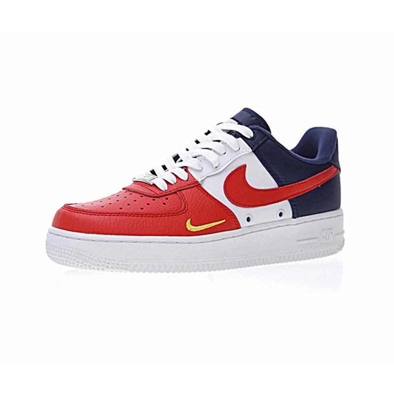 И аутентичный с Nike Air Force 1 Low мини Swoosh Для Мужчин's Скейтбординг обувь Спорт на открытом воздухе кроссовки Новое поступление 823511-601